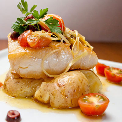 close-up of Roast Cod